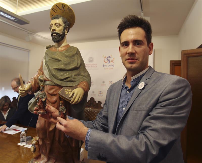 Invierten 6.000 euros en restaurar una escultura de San Bartolomé del siglo XVII